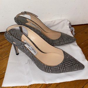 Jimmy Choo Sz 40 Glitter Slingback Pumps LIKE NEW